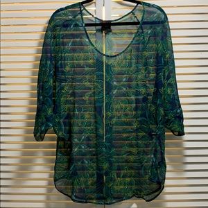 Ella Moss sheer patterned blouse